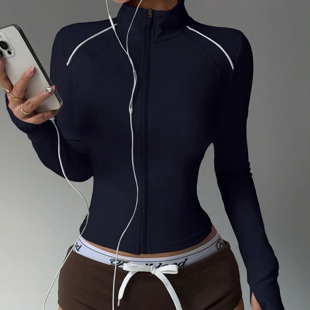 Neue Slim Yoga Jacke für Frauen Herbst Winter Professionelle Sport Jogging und Radfahren Kleidung Lange ärmeln Fitness Kleidung Shirts
