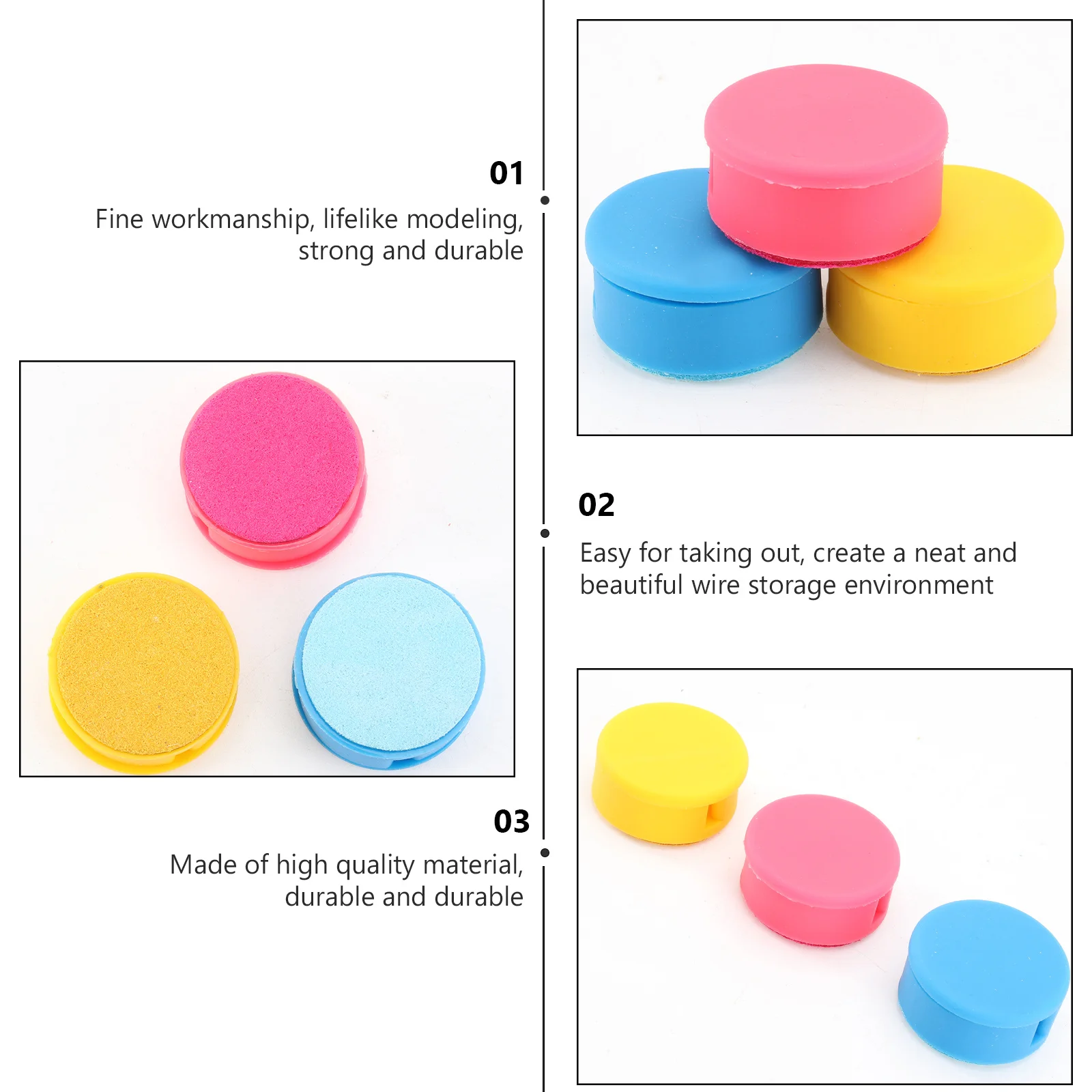 5Pcs Round Silicone Wire Holder Compact Cord Winder for Headphone Cable Management Desktop Organization Random Color