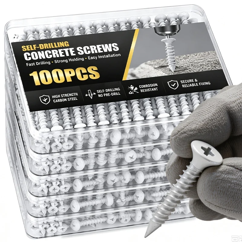 Cross Concrete Screws Anchor Phillips Countersunk Masonry Screws Flat Head Heavy Duty Screw Brick Block Cement Self Tapping Nail