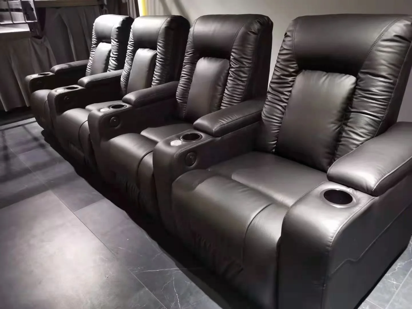 real leather cinema chair power recliner sofa theater seats big vip recliners with heat seat and massage function