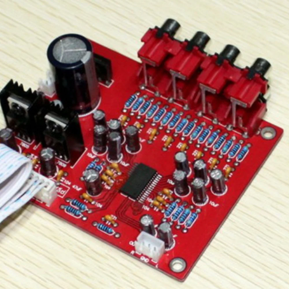 บอร์ดเครื่องเสียงพรีแอมป์ระยะไกล LC75342จอแอลซีดีแสดงผล4ทางอินพุตเสียงแหลมการควบคุมอะไหล่ลูกบิดกีตาร์สำหรับเครื่องขยายเสียง