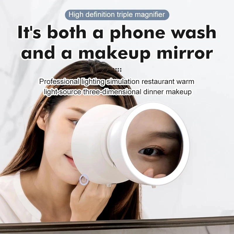 Dispenser di sapone in schiuma liquida creativa Youpin lente d'ingrandimento HD Display della temperatura della luce di riempimento a LED lavaggio a mano