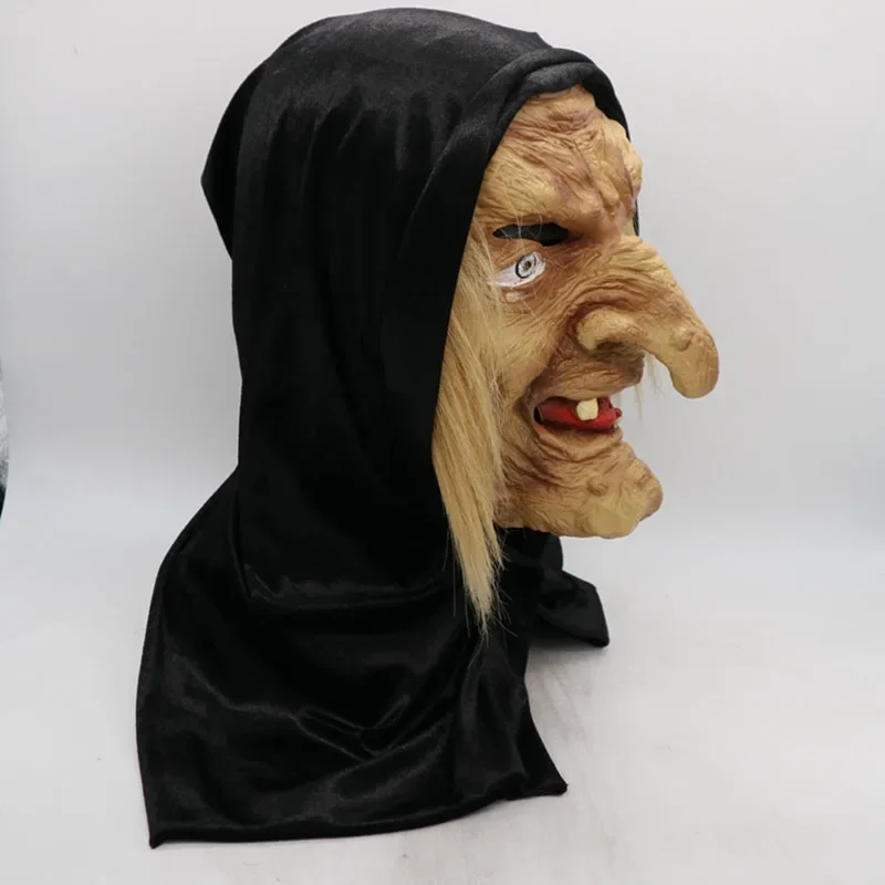 Scary Adult Old Witch Mask Latex Creepy Halloween Fancy Dress Grimace Party Costume Accessory Cosplay Props Adult One size