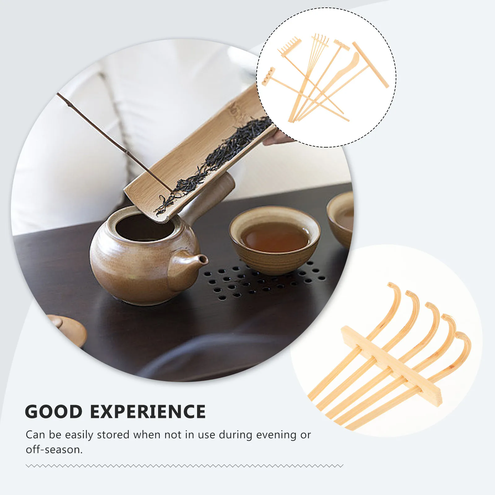 

Bamboo Rake Mini Tea Set Sand Push Drawing Tool For Garden Potted Plants Fengshui Desktop Ornament Accessories