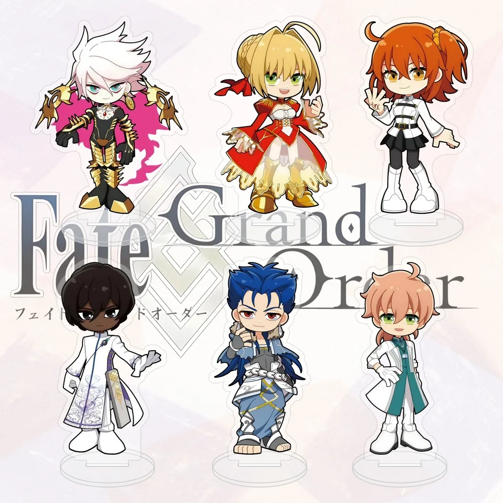 Fate/Grand Order Anime Acrylic Stand 10cm Figure Chibi Ritsuka Fujimaru Nero Claudius Cu Chulainn Arjuna Tabletop Decor Keychain