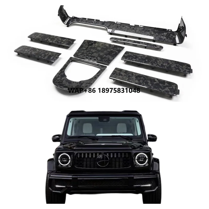 

Carbon Door Panel Dashboard Trim Replacement 8 PCS for - G Class G63 W464 Forged Dry Carbon Fiber Interior Trim