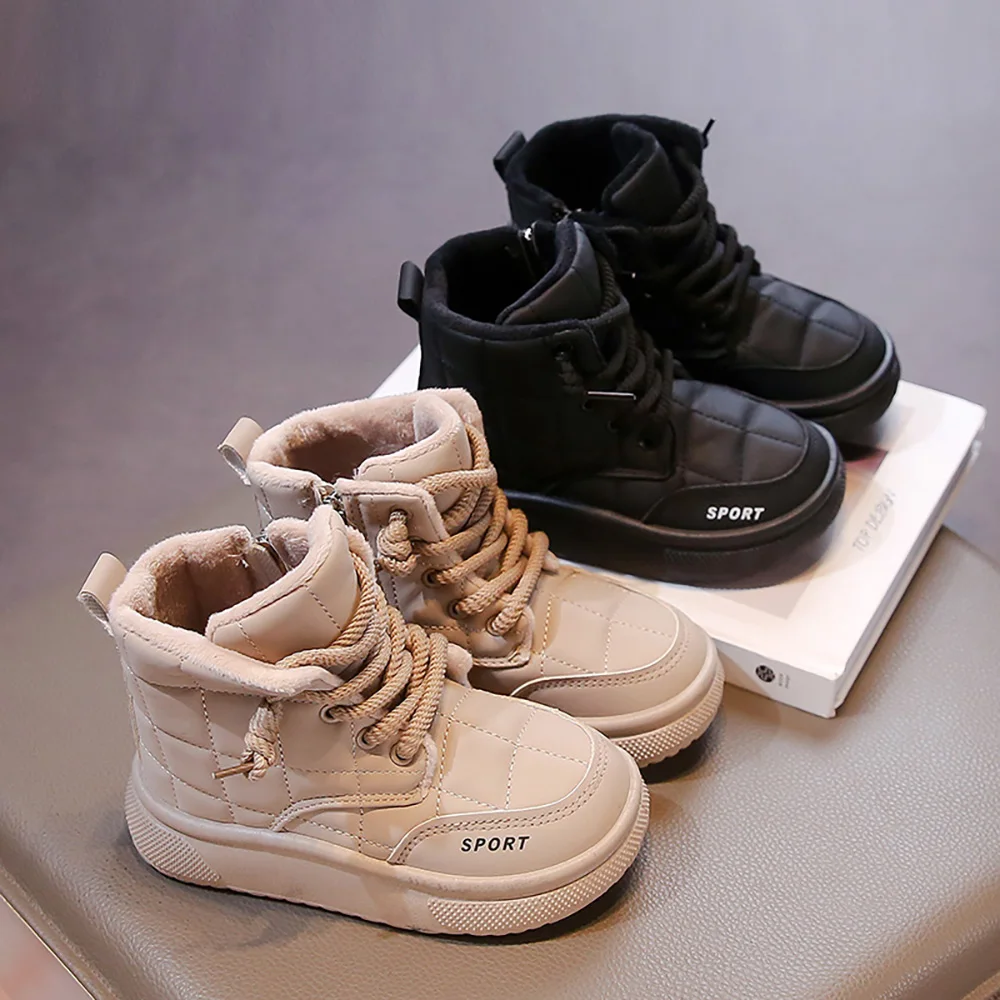 

Winter Plush Boots For Children Trend Fashion Teenager Kid's Snow Boots Thick Warm Boy's Girl's Snow Boots Casual Warm Shoes