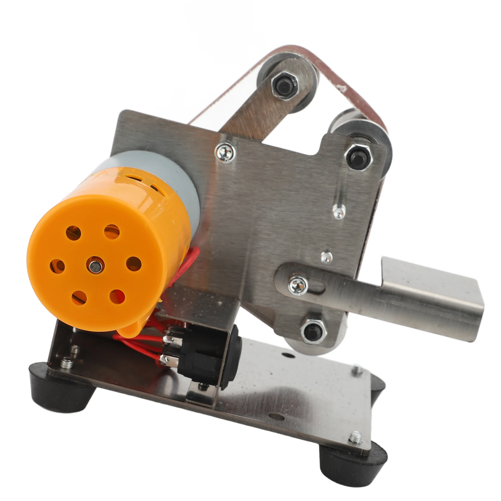 ミニベルトサンダー ダブルベアリング 角度調整可能 垂直ベルトサンディングマシン 家庭用ベンチサンディングマシン ミニベルトサンダー