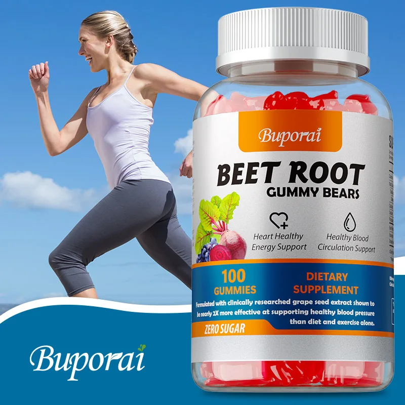 

Beet Root Gummies - Supports Blood Pressure, Supports Heart Health, Improves Circulation, Improves Human Immunity, Non-GMO