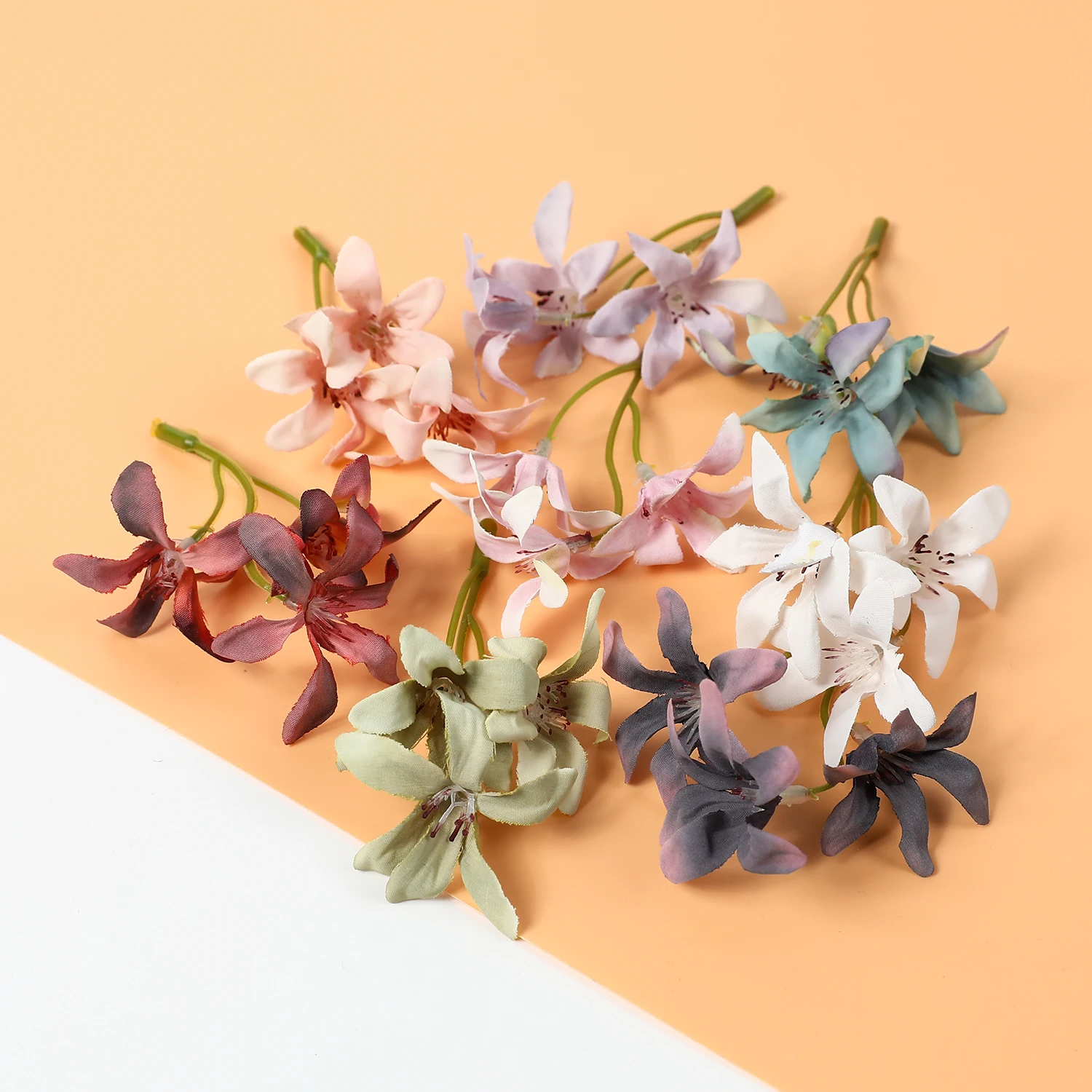 10/20Pcs Künstliche Seidenblumen Kopf Gradienten Orchidee Magnolie Blume Für Wohnkultur Hochzeit Dekoration DIY Haarnadel Zubehör – Detail 6