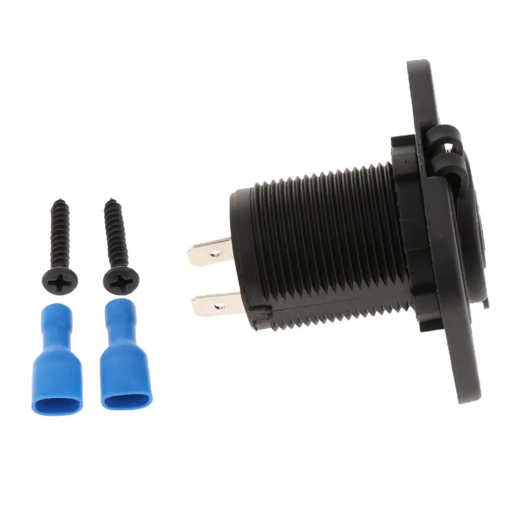 Car Cigarette Lighter Plug Socket Black Plastic Power Outlet Retrofit Accessory for 12V 24V Car Truck