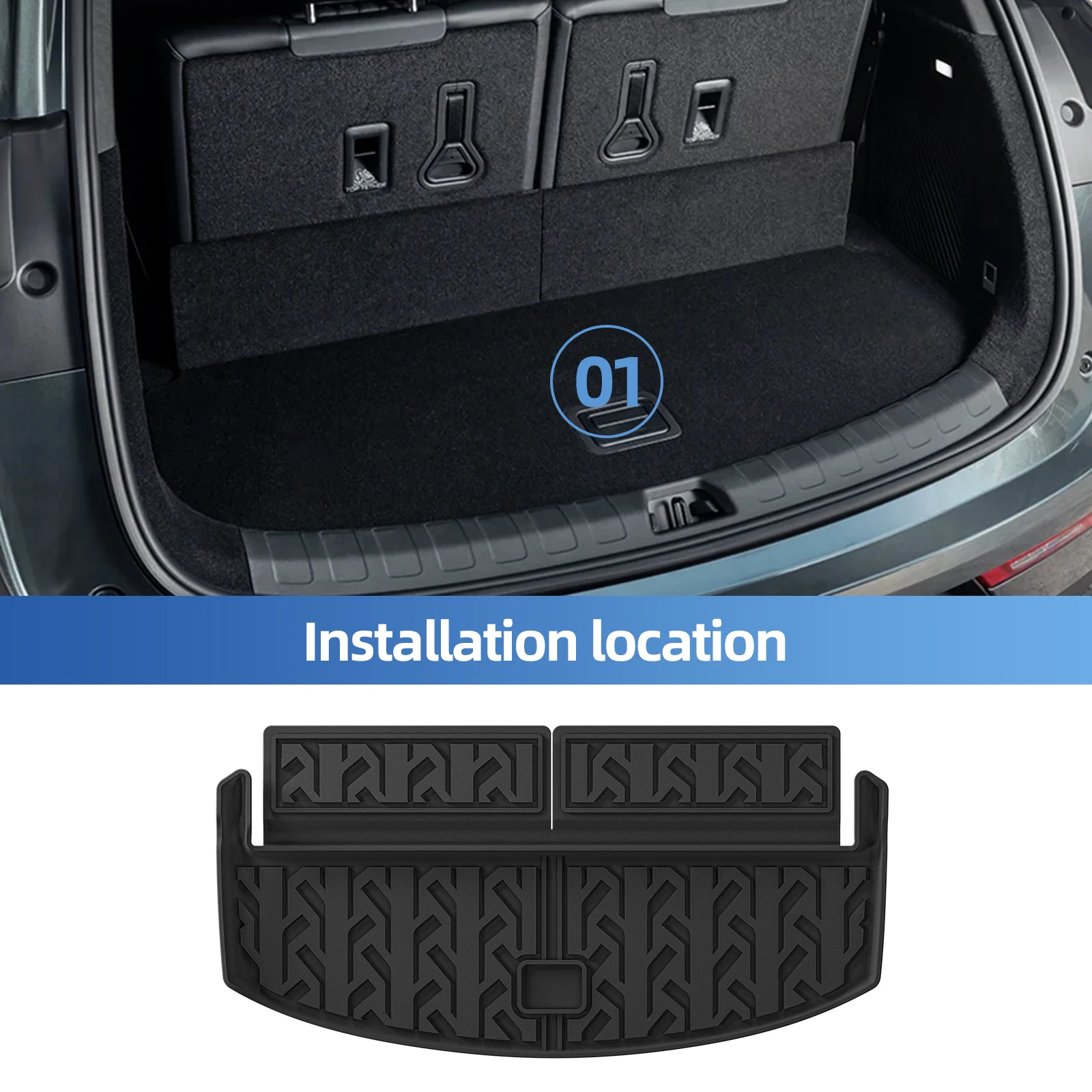 LUCKEASY Left Drive for BYD Tang L/Atto 8/Sealion 8 2025 2026 7Seats (Built-in Refrigerator Model) Car Floor Mats Cargo Trunk view 4