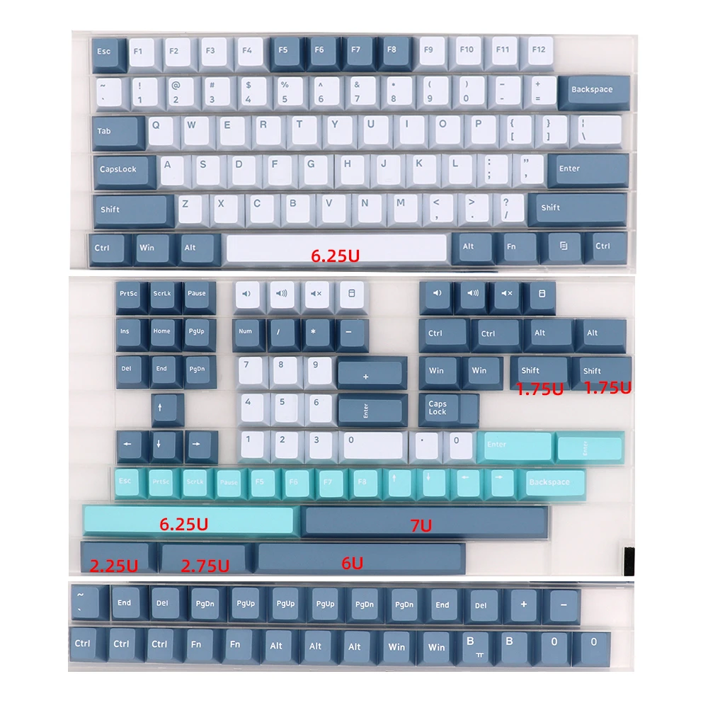 169 Keys Whistle Keycaps Pbt Double-Shot Fonts Key Caps Cherry Profile Keycap For Mx Switch Gaming Mechanical Keyboard