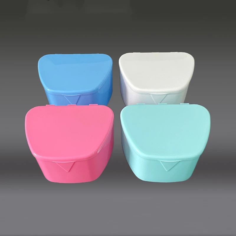 30pcs Large Upper Open Tooth Box Denture Braces Retainer Box Full Denture Plastic Box Portable Storage Cleaning Dental Mold Box