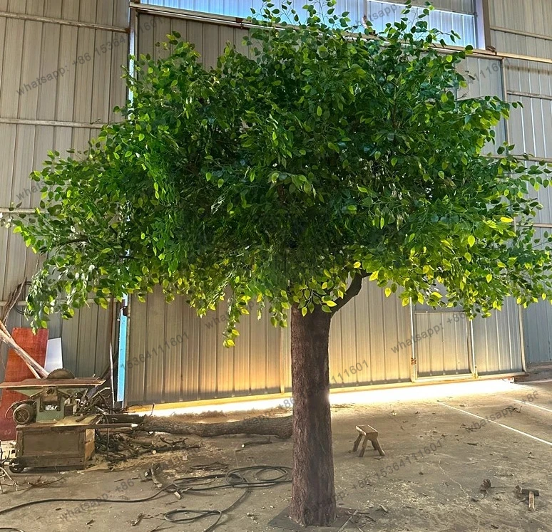 Simulazione albero di banyan, grande pianta verde decorazione albero falso sala interno paesaggio pavimento ornamento albero fal