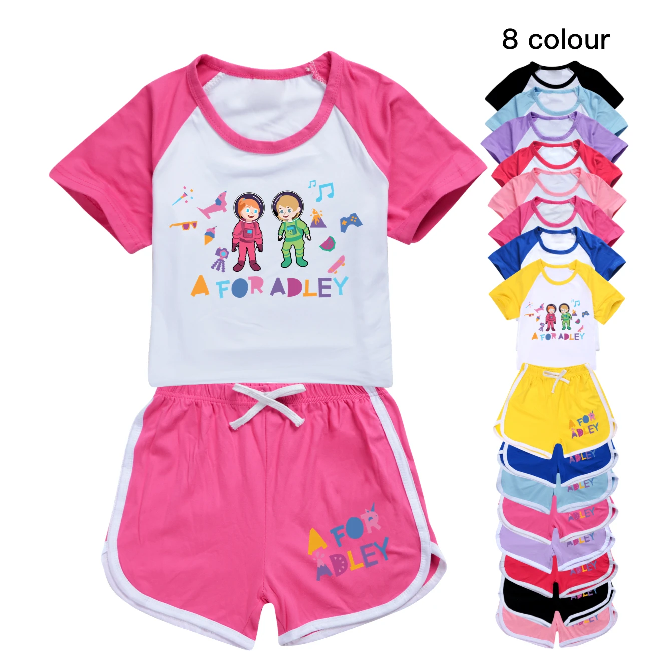 

Kids Clothes Toddler Girls Boys A for Adley T-Shirt + Shorts 2pcs Set Sports Suit Casual Baby Summer Comfortable Outfits Pyjamas