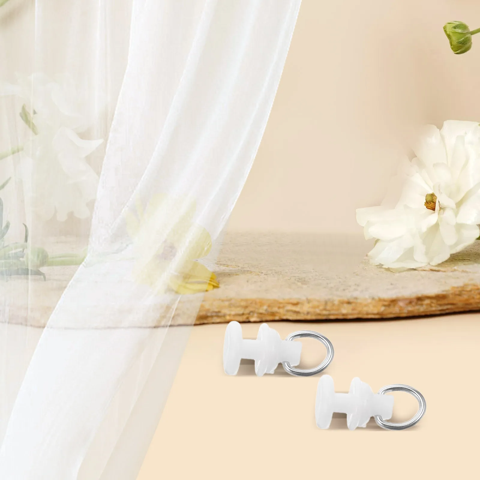 100 قطعة ستارة المسار طائرة شراعية السنانير البلاستيك الأبيض السلس انزلاق بكرات للاستحمام نافذة الحمام الستار المسار الملحقات