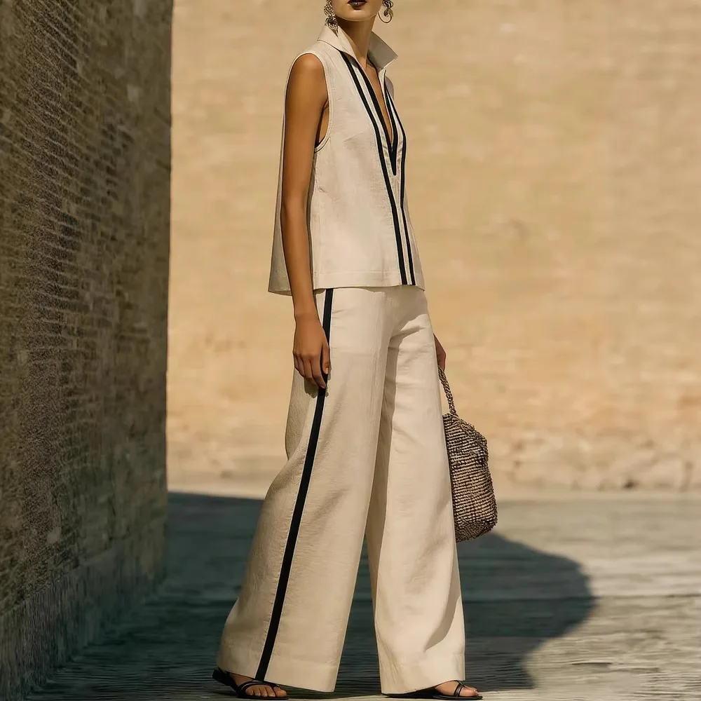 Women Fashion Loose Casual Shirt High Waist Wide Leg Pants Two Piece Set 2026 Clearance Sales For Woman Clothing Conjuntos Mujer