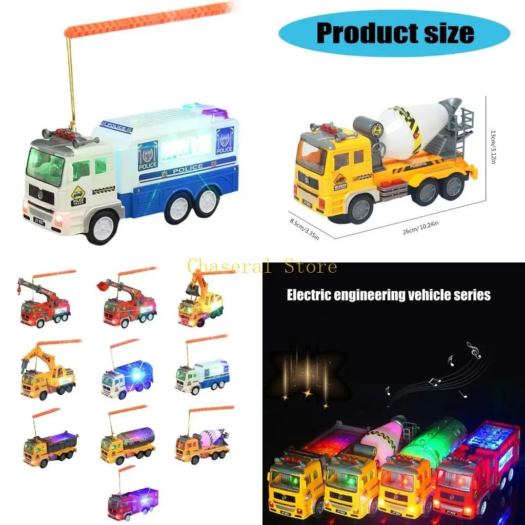 E7CE Colorful Garbage Truck Push Toy with Automatic Bump Function for Kids Use