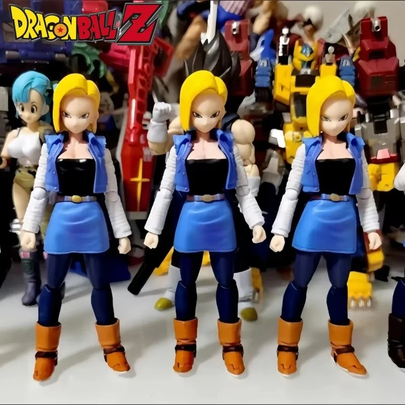 ในสต็อก Dragon Ball Z รูป Android No. 18 โลโก้ข้อต่อของเล่นรุ่น Action Figure ของเล่นเดสก์ท็อปรวบรวมของขวัญวันเกิด Hot