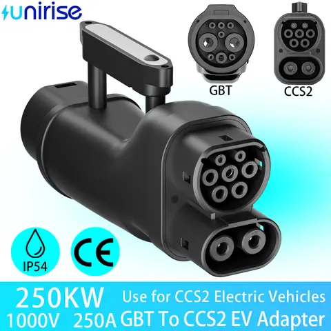 GBT to CCS2 Ev Adapter 250KW 1000V GB/T to CCS Combo 2 DC Fast Car Charging Converter For Electric cars CCS 2 Charger Adaptor