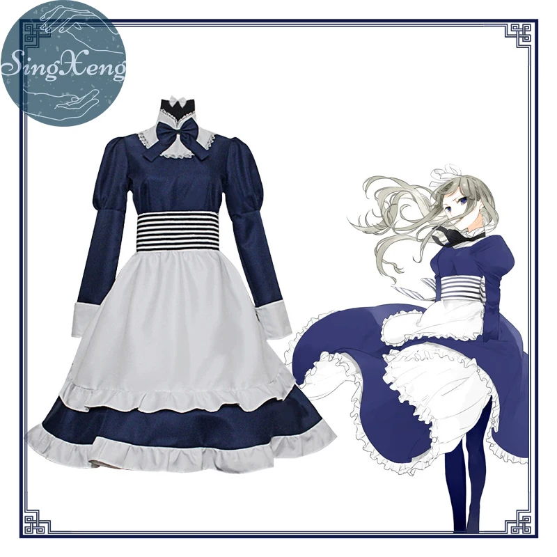 SingXeng Anime Axis Powers Hetalia Cosplay Costume Belarus Nataliya Arlovskaya Cosplay Maid Dress Halloween Suit Customize