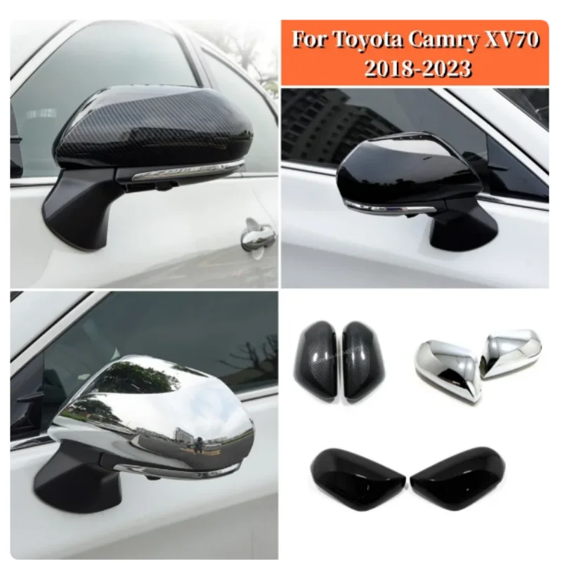 

ABS Carbon fiber Car Rearview Mirror Cover Side Wing Cap Shell Protective Case For Toyota Camry XV70 2018-2022 2023 Accessories