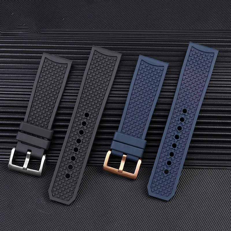 For Blancpain Fifty Fathoms strap 5000 5015 5054 5200 Citizen Blue angel fluorine rubber Watchband men black blue Watch Strap