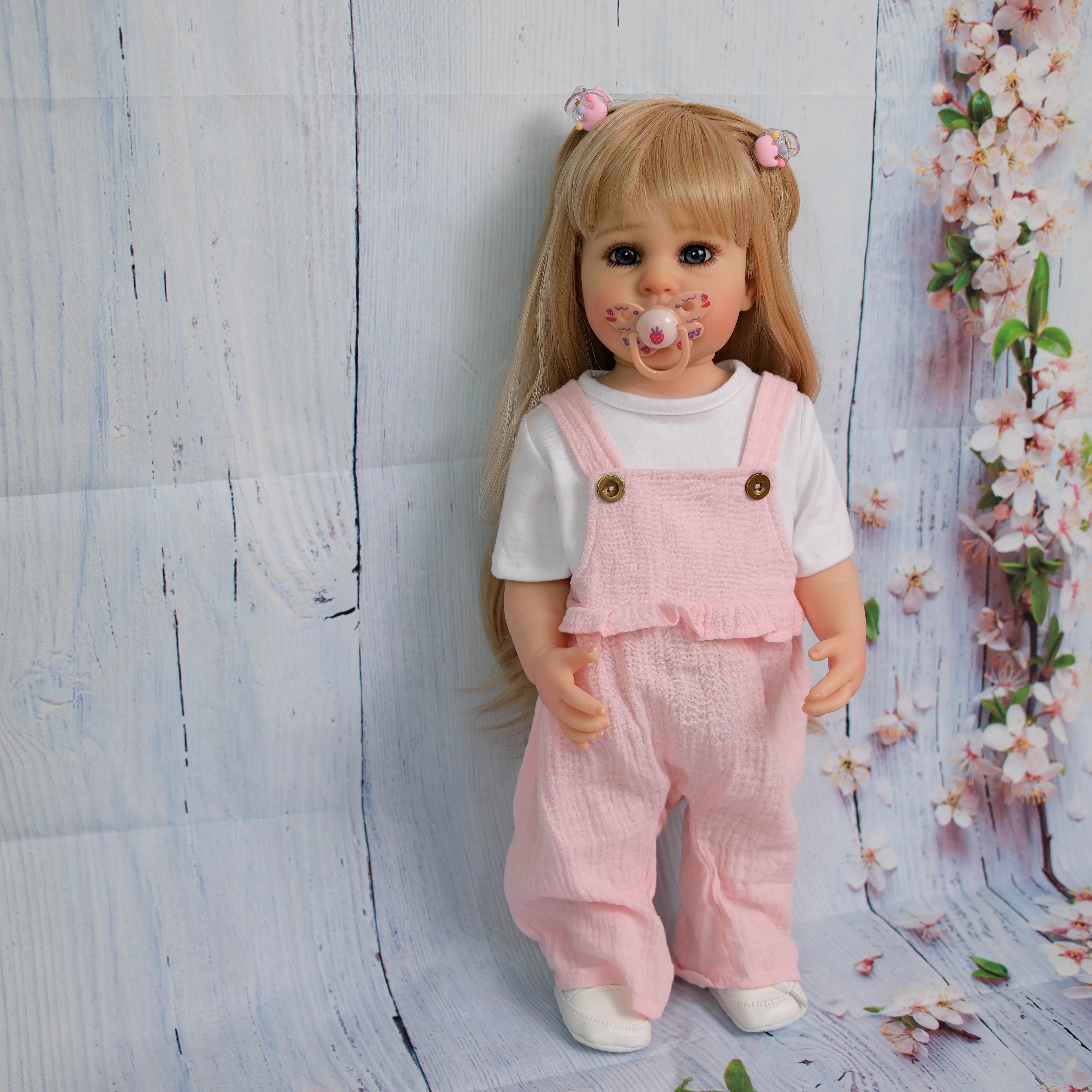NPK 22'' Handmade Full Body Vinyl  Reborn Toddler Princess Ellie with Standing Legs Hand Painting Collectible Lifelike Art Doll