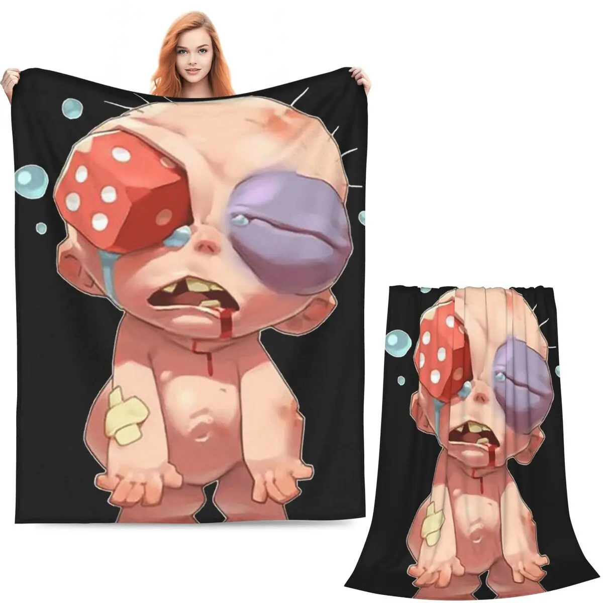 Game The Binding Of Isaac Print Blankets Soft Warm Flannel Throw Blanket Plush for Bed Living room Picnic Travel Home Sofa