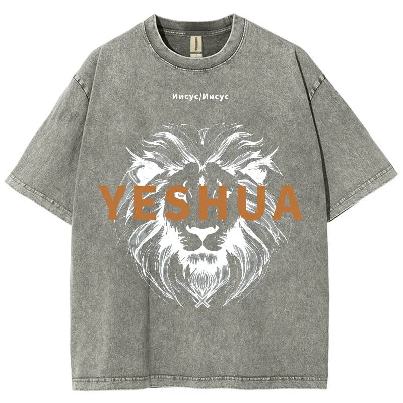 God's Plan Graphic Print Washed Tshirt For Men, Oversized Faith Yeshua TShirt Unisex , Jesus 100% Cotton Four Seasons Tops Tees