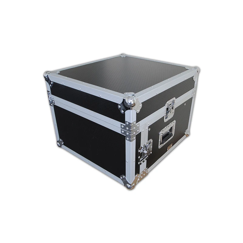 10u X 4u Slanted Mixer Rack Flight Case With Sliding Laptop Shelve