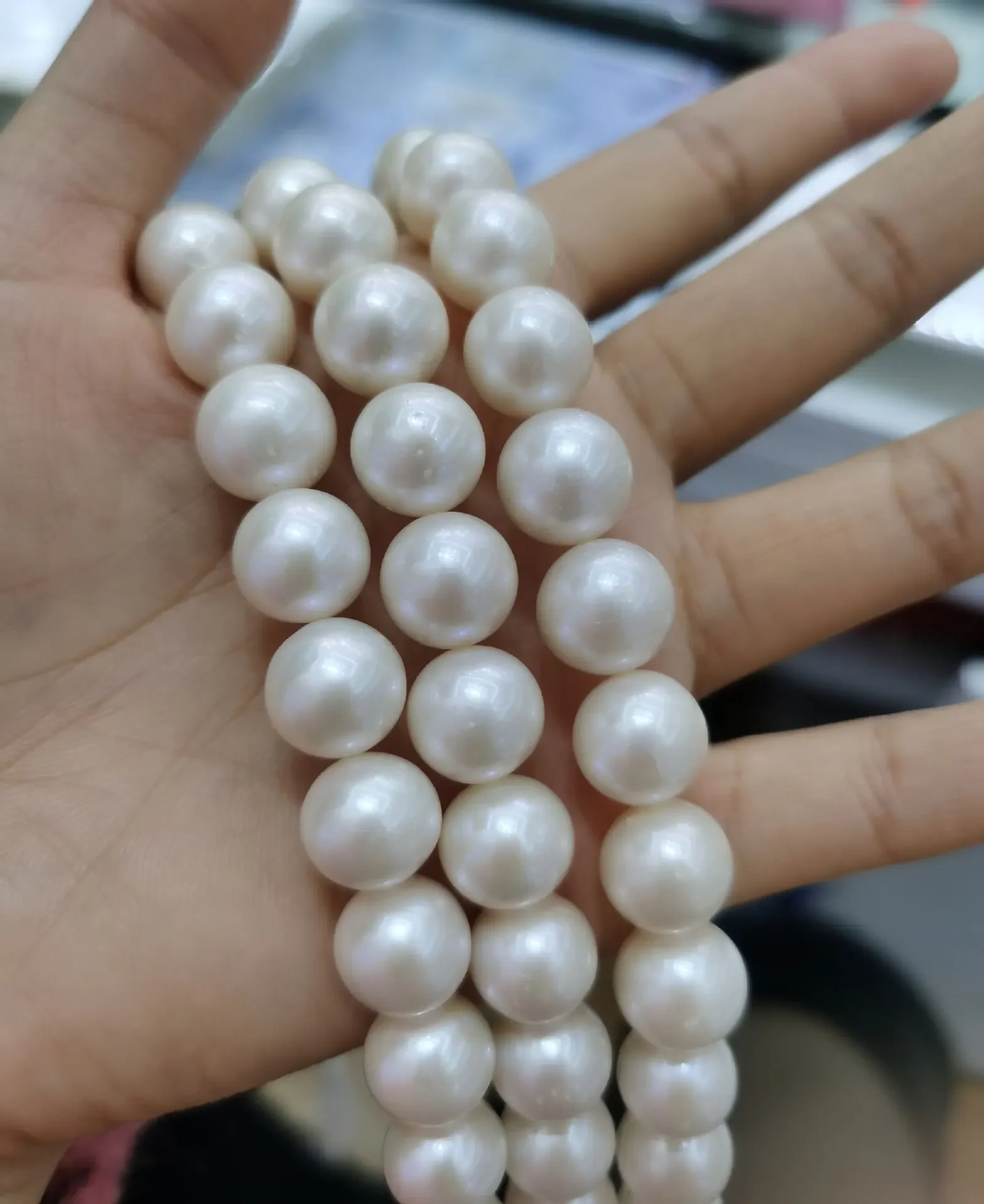 Rare 1 row necklace AAAA 12-13 mm natural Japanese round pearl necklace 925 s16-26 inch