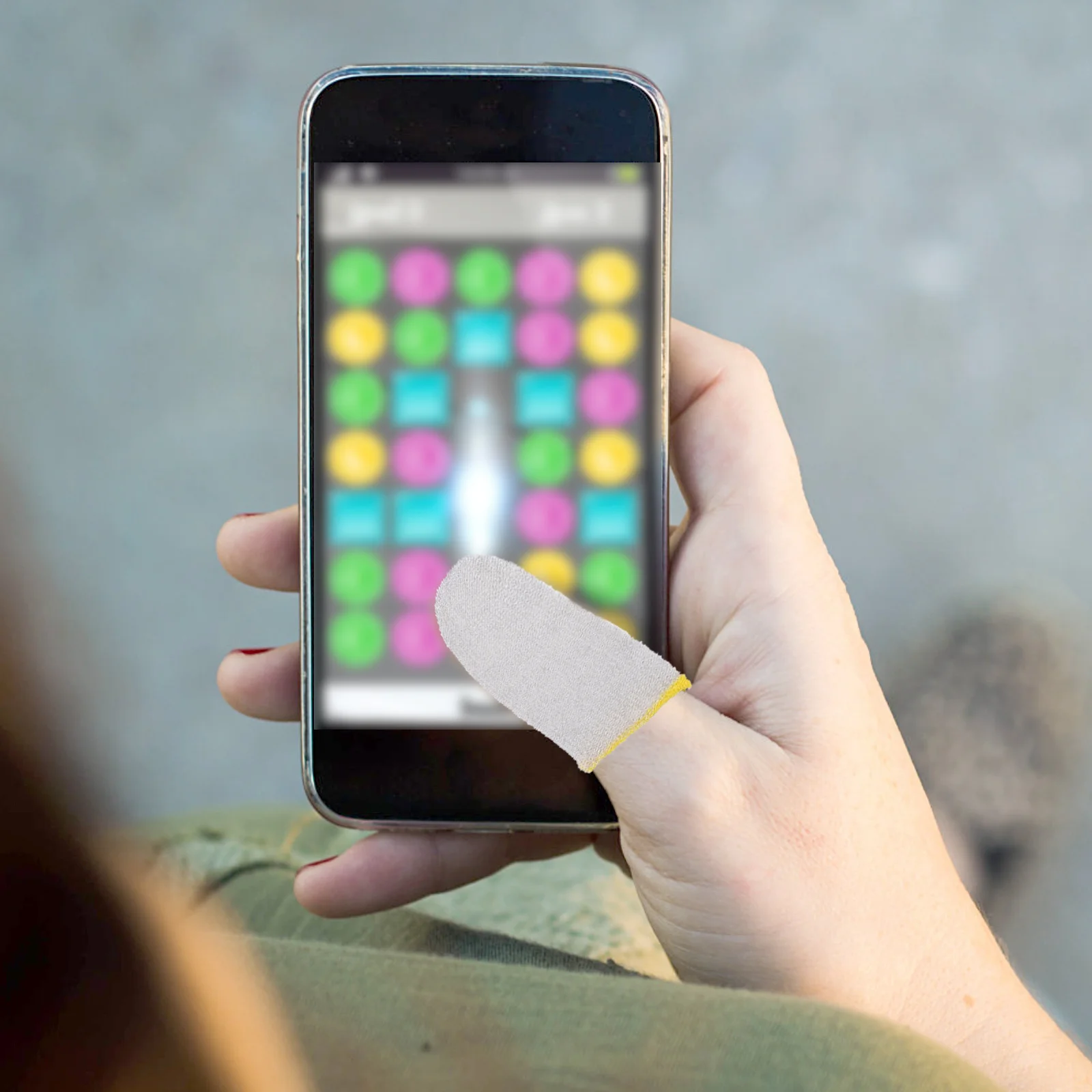 

4Pairs Finger Sleeve High Sensitivity Lightweight Breathable Sweat-Resistant Anti-Slip Thumb Cover For Touchscreens Mobile Game