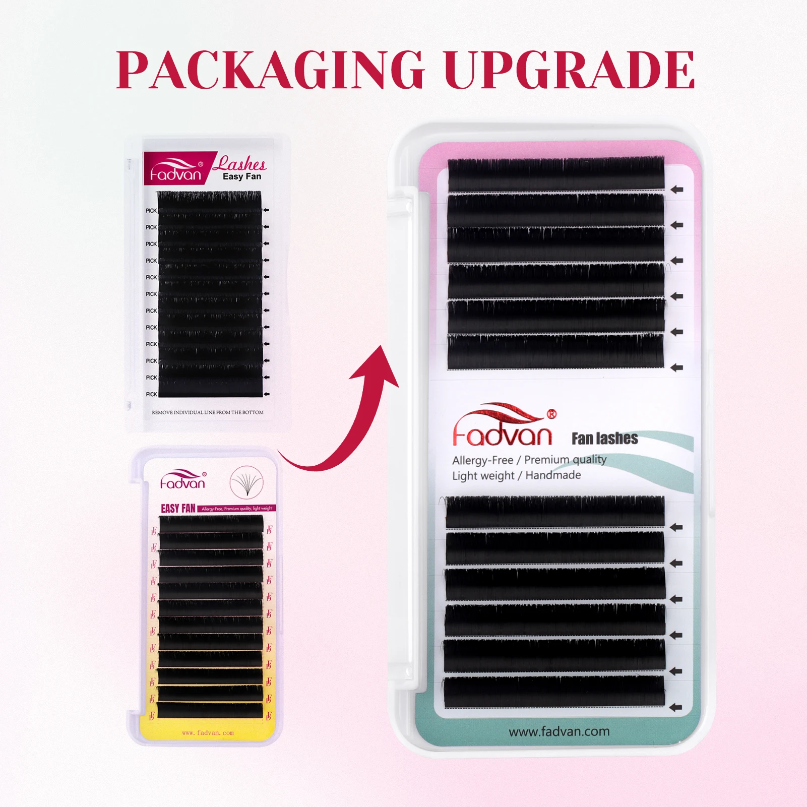 Fadvan 12ROWS 10PCS Easy Fanning Eyelashes Extensions Fast Free Shipping Premade Volume Fan Cluster Mink Lashes Salon