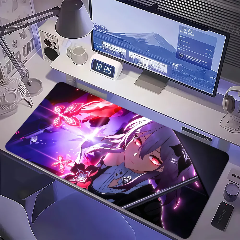Kawaii Evernight March 7th Mouse Pad Large Non-slip Lockedge Desktop Computer Desk Mat Keyboard MousePad Office Gamer Student