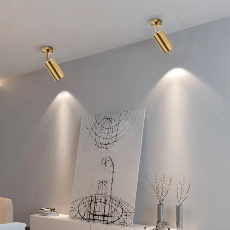Surface Mounted 360° Rotating angle LED spotlight GU10 Bulb Nordic open mounted LED downlight ceiling lamp background lighting