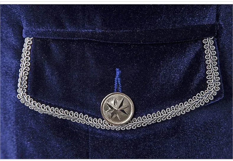 Mittelalterliches Piraten-Cosplay-Kostüm Herren Samt Gothic Steampunk Viktorianischer Frack Jacke Bühnenshow Blazer Karnevalskostüm – Detail 3