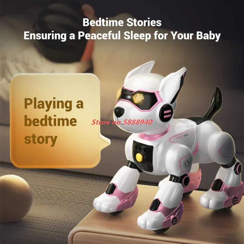 2.4G Touch Sensing Sing& Dancing RC Stunt Dog Programming Interactive Educational Toy Remote Control Stunt Robot Dog Boy Gifts