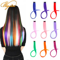 WIGSIN Synthetic Long Straight Hair Extension Rainbow Colorful Hairpiece Purple Red Blue Hairpiece For Women