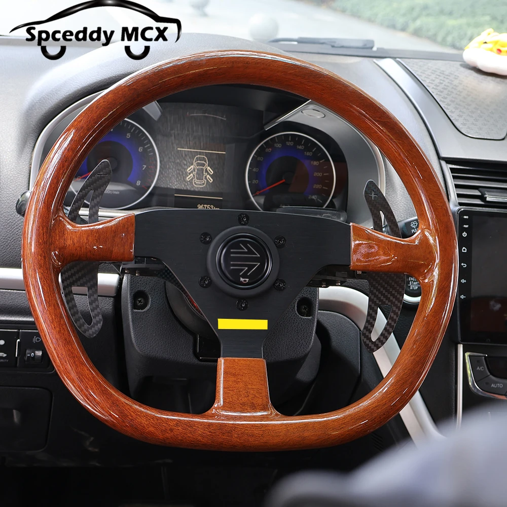 

D Shape Ellipse M67 14Inch 350mm Racing Rally Steering Wheel Wood Car Sport Modification New Style