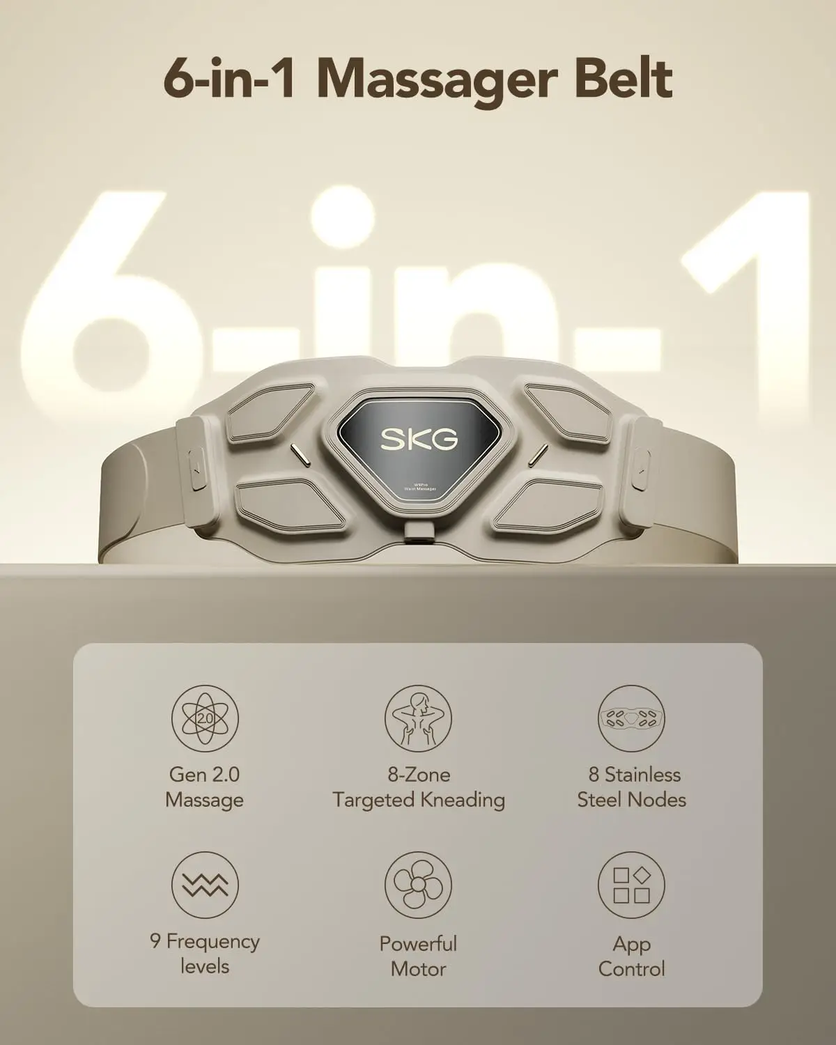 SKG W9 Pro Lower Back Massager for Strain Relief Deep Tissue FSA | HSA Adjustable Cordless Heating Pad Infrared Vibrating Back M