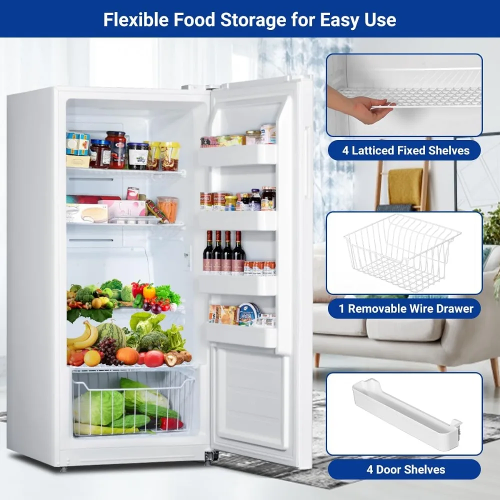 14 cubic feet convertible freezer, vertical freezer compartment, vertical single door refrigerator, suitable for household use