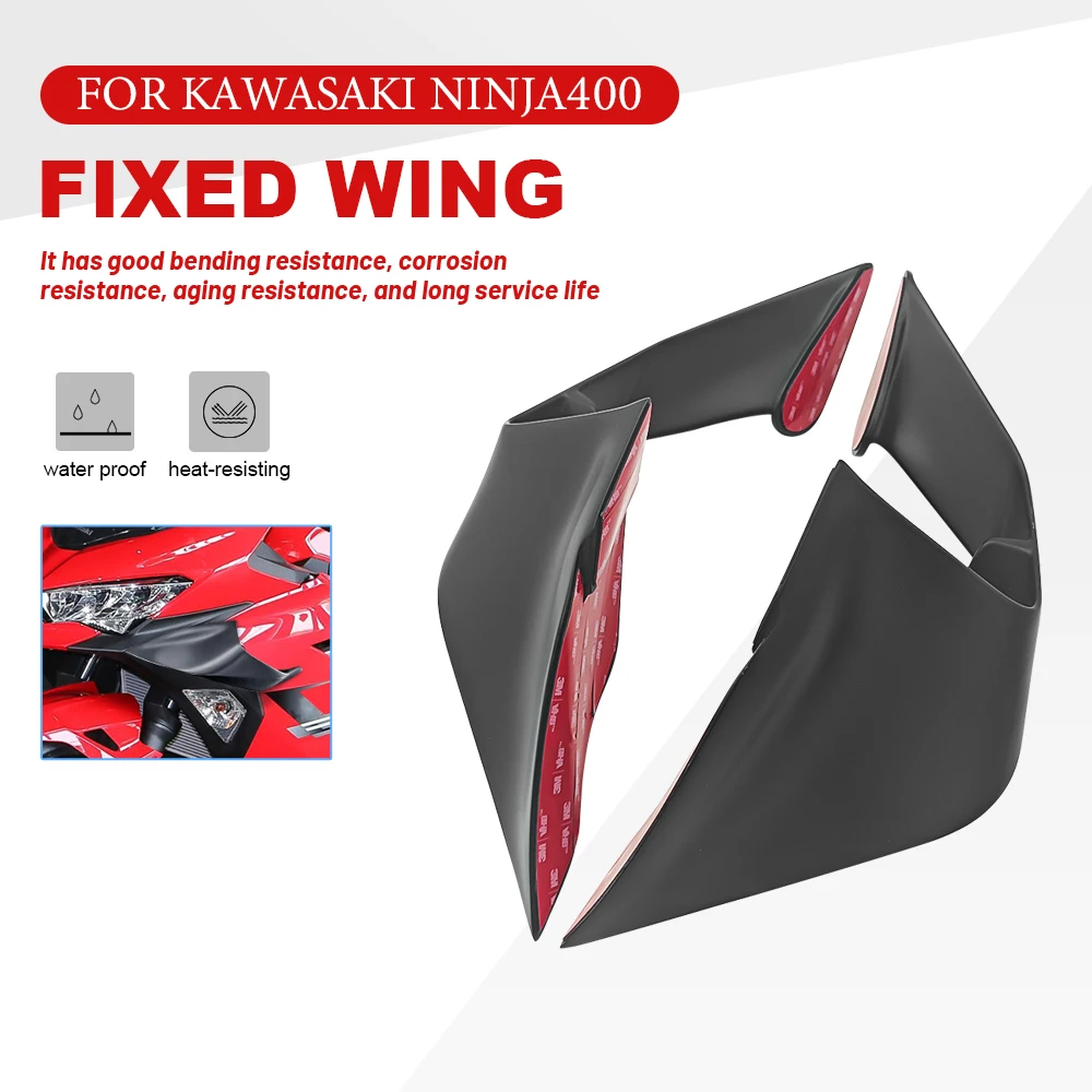 NEW Motorcycle fairing side Fixed Wing For Kawasaki Ninja400 2018-2023 Aerodynamic Winglet Cowl matte black