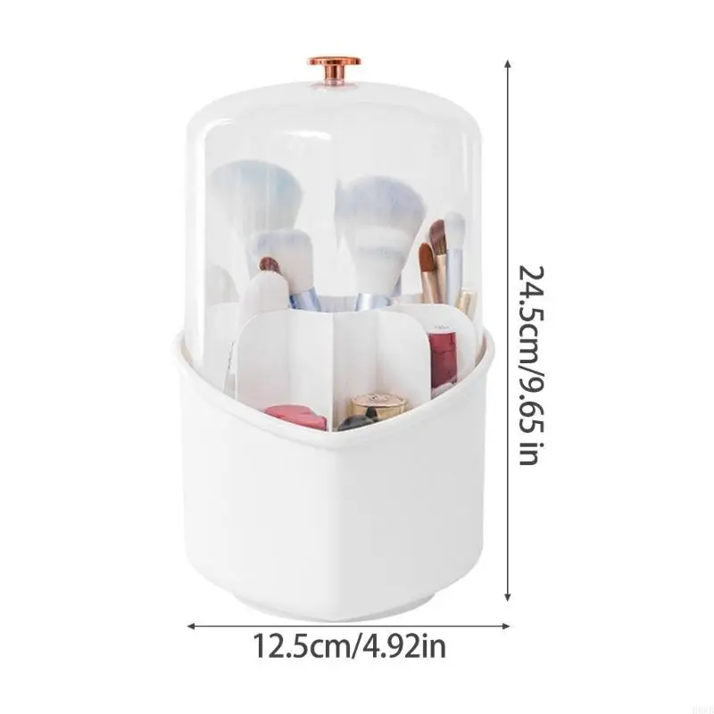 

H8WB Elegant Heart Makeup Organizers Box with Rotating Feature for Easy Access