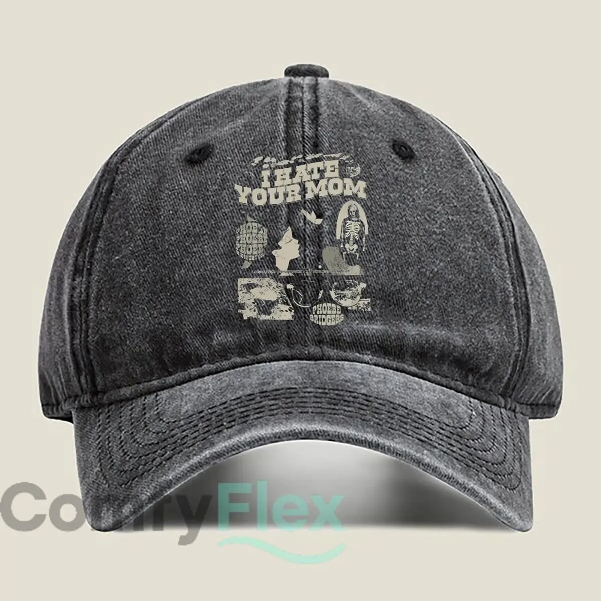 “I Hate Your Mom” Punk Design Unisex Adjustable Adult Washed Baseball Cap Casual Hat