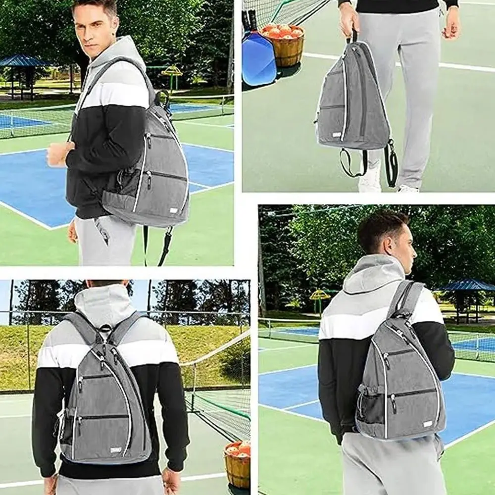 Lightweight Pickleball Backpack with Water Bottle Holder Adjustable Sports Backpacks Multifunctional Phone Pocket Tennis Bag