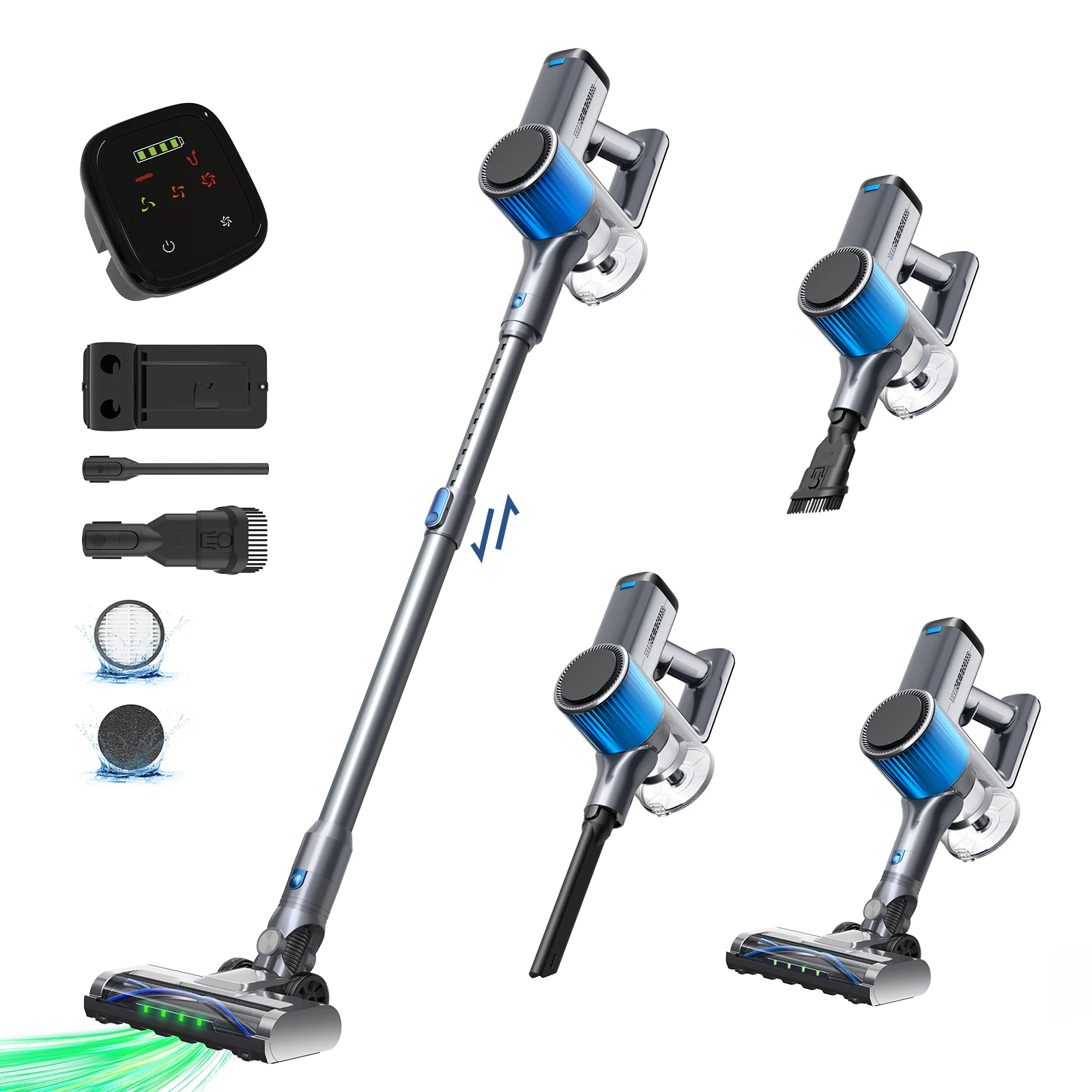 UL/CE/CB/ROHS No Hair Tangles Cordless 40-Minute Stick Vacuum Cleaner with Detachable 0.9L Dust Cup Upright for Carpet Cleaning