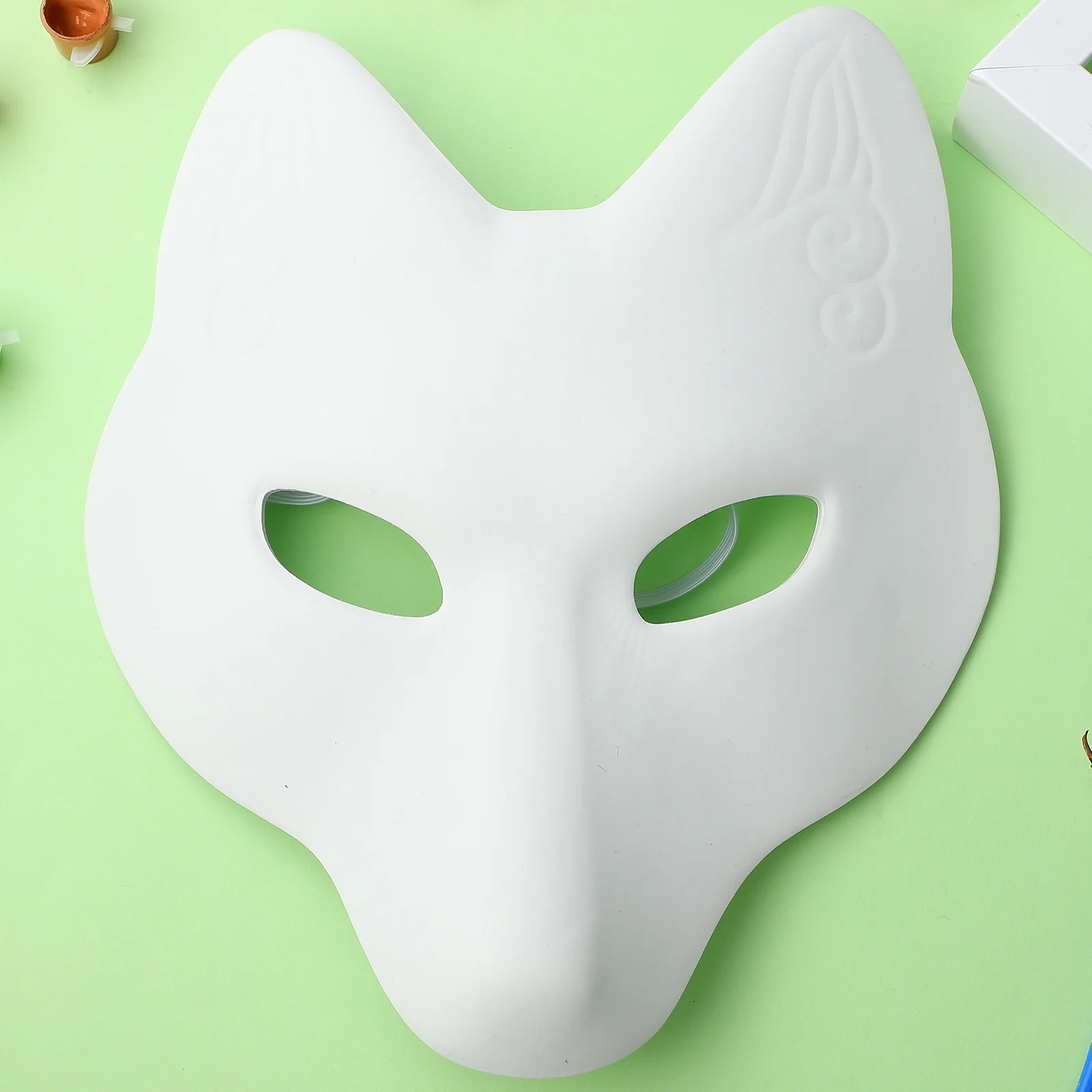 

Fox Mask White Blank Animal Face For Diy Painting Halloween Cosplay Party Masquerade Costume Accessory