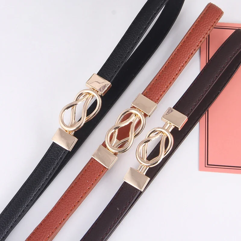 1PC Adjustable Plutonium Leather Ladies Dress Accessories Slim Belts Thin Women Belt Belts Alloy Buckle Fashion Female Waist